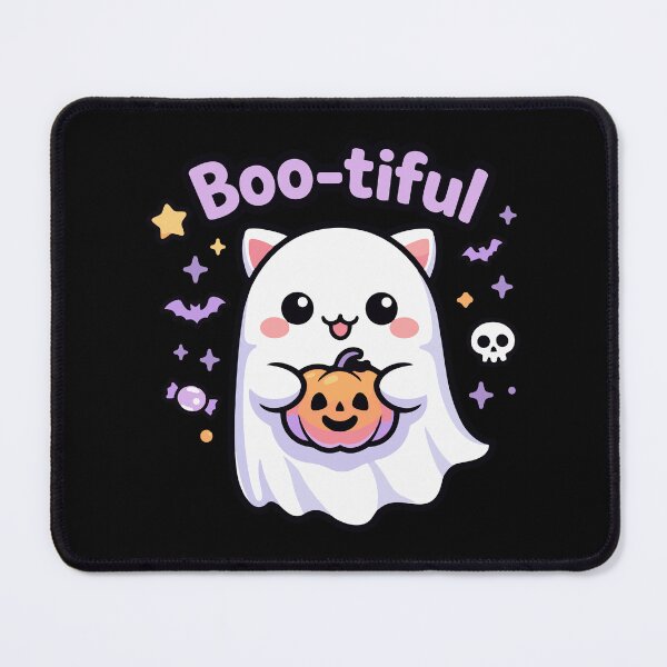 Item preview, Boo-tiful Cat Ghost – Cute Kawaii Halloween Cat Design designed and sold by Ben-Biga.