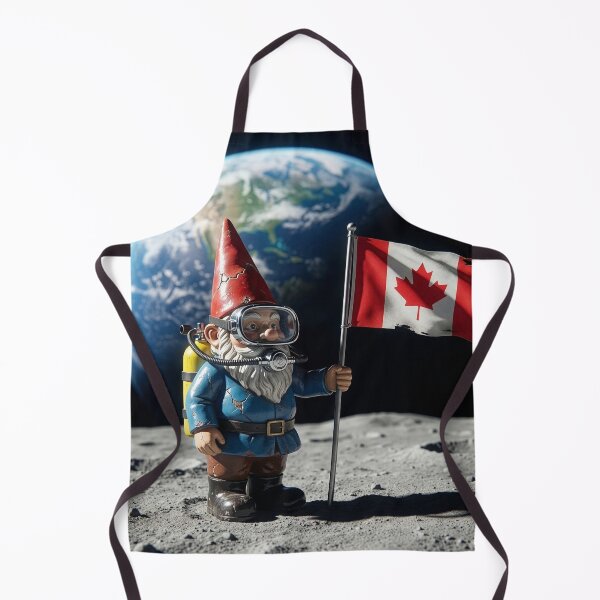 Item preview, Errant Garden Gnome Plants Canadian Flag on Moon designed and sold by Tridentulus.