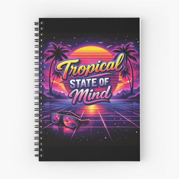 Item preview, Tropical State of Mind – Retro Synthwave Sunset Palm Trees Vaporwave Aesthetic Design designed and sold by 486DesignCo.