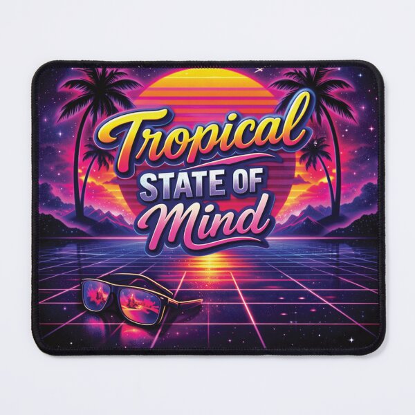 Item preview, Tropical State of Mind – Retro Synthwave Sunset Palm Trees Vaporwave Aesthetic Design designed and sold by 486DesignCo.