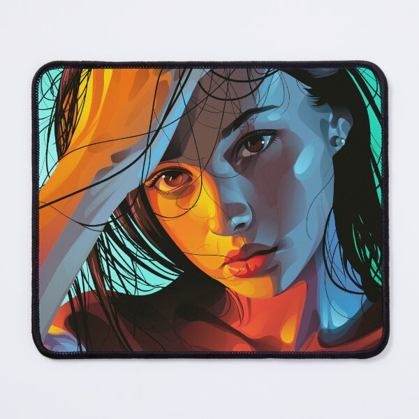 Item preview, Sunlit Shadows – Colorful Pop Art Female Portrait designed and sold by Yomu1.