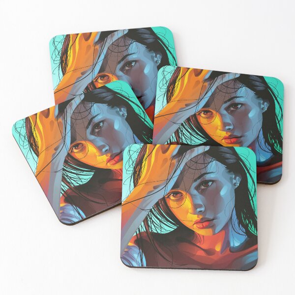 Item preview, Sunlit Shadows – Colorful Pop Art Female Portrait designed and sold by Yomu1.