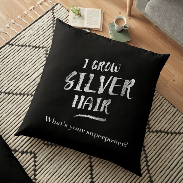 Silver Hair Superpower Floor Pillow