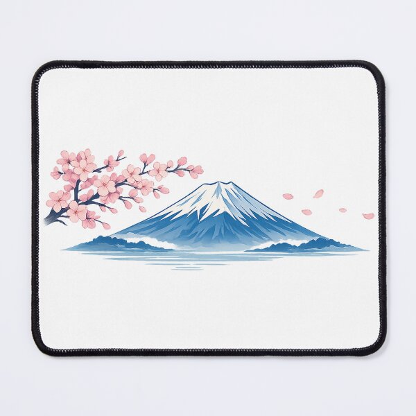 Item preview, Falling Cherry blossoms over Mount Fuji | Japanese Spring Minimalist Art designed and sold by maaameee.
