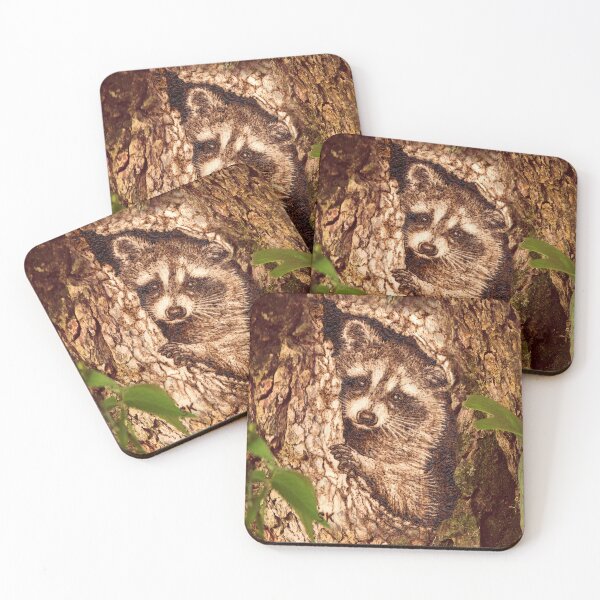 Item preview, Raccoon in Tree Hollow Woodburn designed and sold by MoodyMuseArt.