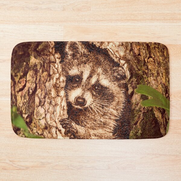 Item preview, Raccoon in Tree Hollow Woodburn designed and sold by MoodyMuseArt.
