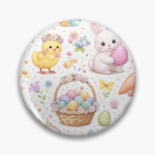 Item preview, Cute Easter Bunny & Chick Pattern – Pastel Spring Holiday Design designed and sold by AnimalAirtistry.