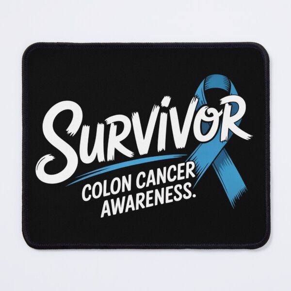 Item preview, Survivor Colon Cancer Awareness Shirt Brush Script Blue Swoosh Sketched Ribbon Tee designed and sold by DarylWelsh2024.
