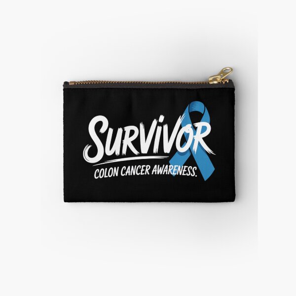 Item preview, Survivor Colon Cancer Awareness Shirt Clean Brush Script Tall Blue Ribbon Minimalist Tee designed and sold by DarylWelsh2024.