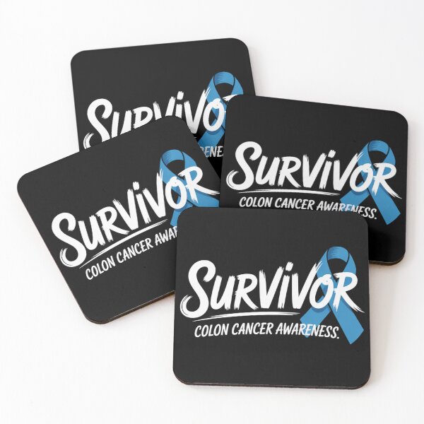 Item preview, Survivor Colon Cancer Awareness Shirt Clean Brush Script Tall Blue Ribbon Minimalist Tee designed and sold by DarylWelsh2024.