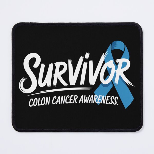 Item preview, Survivor Colon Cancer Awareness Shirt Clean Brush Script Tall Blue Ribbon Minimalist Tee designed and sold by DarylWelsh2024.