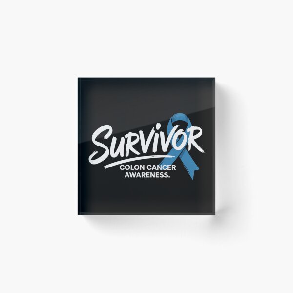 Item preview, Survivor Colon Cancer Awareness Shirt All-Caps Brush Script Ribbon Through Letters Tee designed and sold by DarylWelsh2024.
