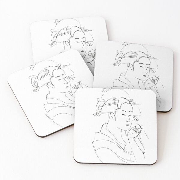 Item preview, Elegant Ukiyo-e Style Geisha Sketch – Traditional Japanese Line Art designed and sold by Mistique ✨.
