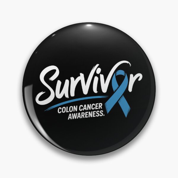 Item preview, Survivor Colon Cancer Awareness Shirt Mixed Case Script Blue Swoosh Ribbon Letter Tee designed and sold by DarylWelsh2024.