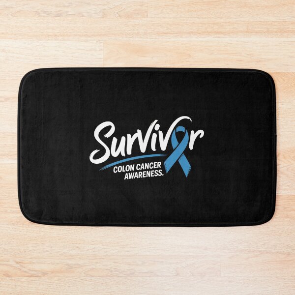 Item preview, Survivor Colon Cancer Awareness Shirt Mixed Case Script Blue Swoosh Ribbon Letter Tee designed and sold by DarylWelsh2024.