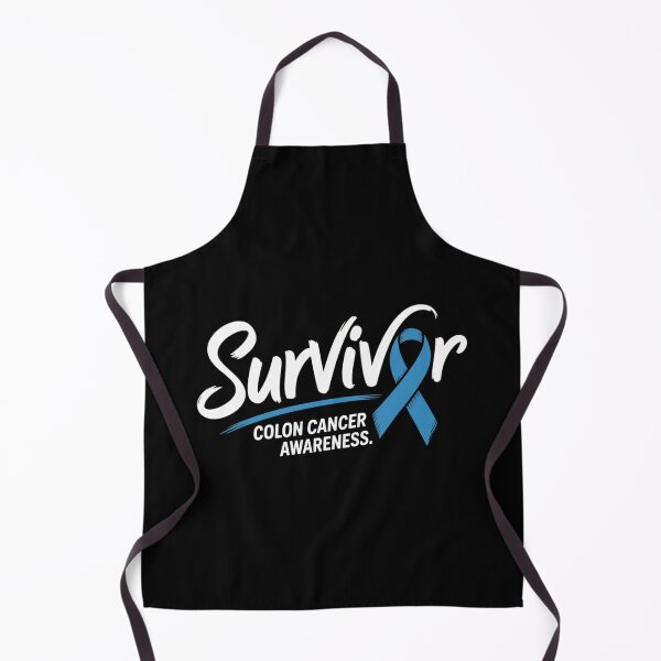 Item preview, Survivor Colon Cancer Awareness Shirt Mixed Case Script Blue Swoosh Ribbon Letter Tee designed and sold by DarylWelsh2024.