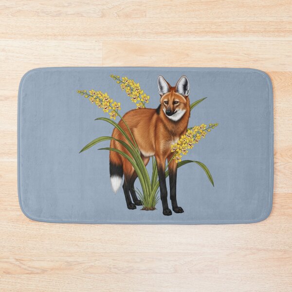 Item preview, Maned Wolf and Golden Orchid Botanical Art designed and sold by BirdsnStuff.
