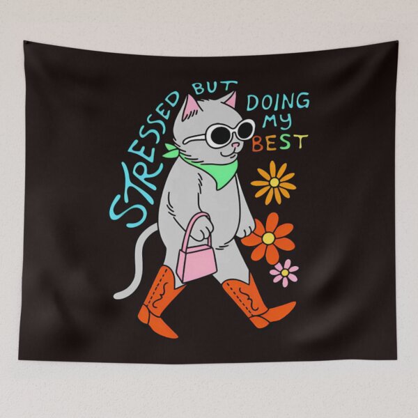 Item preview, Stressed But Doing My Best Cat designed and sold by ZACKBLOO.