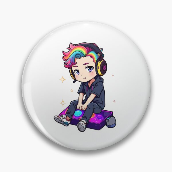 Item preview, Anime Gamer Sitting on Neon Arcade Buttons designed and sold by Animepopstudio.