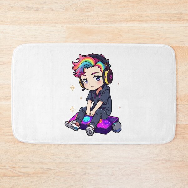 Item preview, Anime Gamer Sitting on Neon Arcade Buttons designed and sold by Animepopstudio.