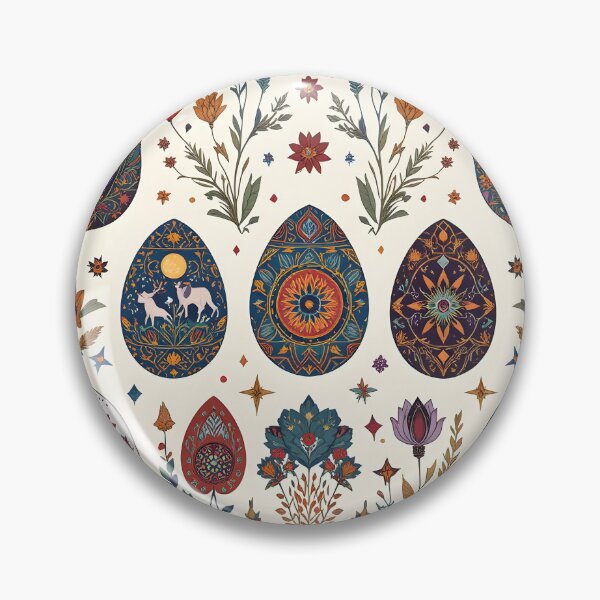 Item preview, Bohemian Folklore Easter Eggs - Mystical Pysanky Folk Art Spring Equinox Pattern designed and sold by Amplify-n-Co.