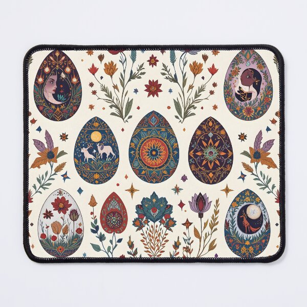 Item preview, Bohemian Folklore Easter Eggs - Mystical Pysanky Folk Art Spring Equinox Pattern designed and sold by Amplify-n-Co.