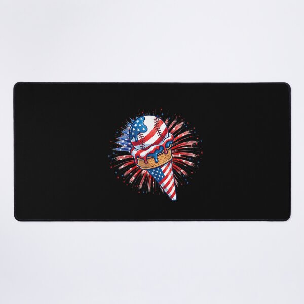 Item preview, 4Th Of July Baseball Drip Ice Cream Cone American Flag designed and sold by irifine.