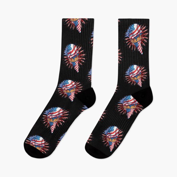Item preview, 4Th Of July Baseball Drip Ice Cream Cone American Flag designed and sold by irifine.