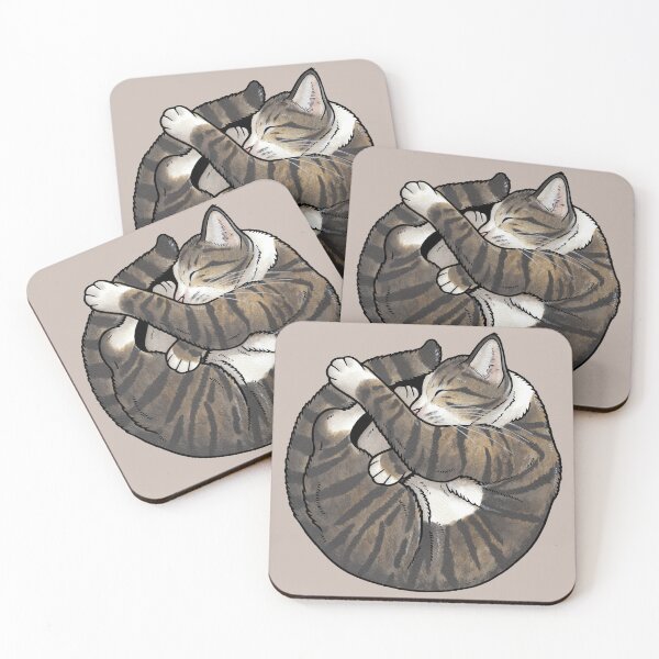 Item preview, Sleeping Tabby Cat designed and sold by animalartbyjess.