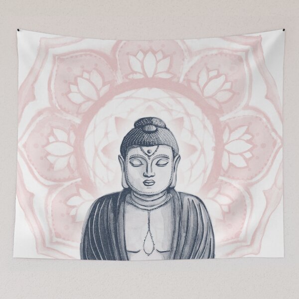 Item preview, Buddha Padma Watercolor - Snow Dusk Rose designed and sold by Irene Estelle.