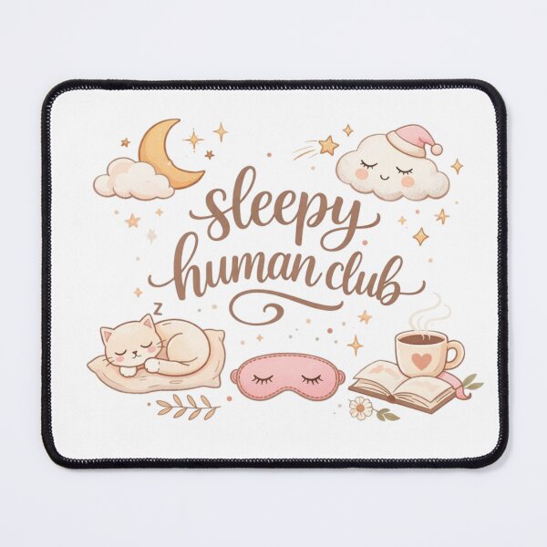 Item preview, Sleepy Human Club Cute Aesthetic Design designed and sold by Sanika arts .