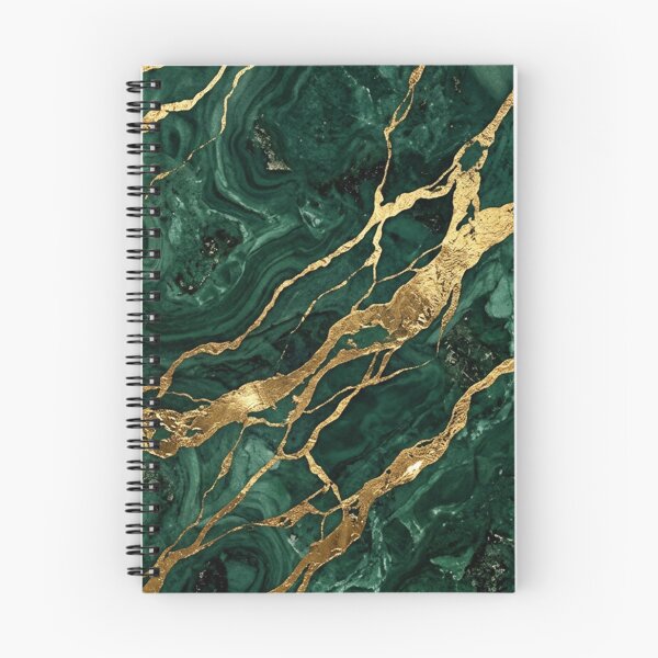 Item preview, Emerald Marble Faux Gold Foil Luxury Notebook designed and sold by Monocromo Shop.