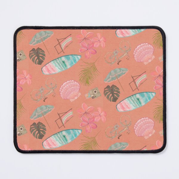 Item preview, Tropical Beach Getaway Theme on Textured Coral Background designed and sold by PD-Coastal.