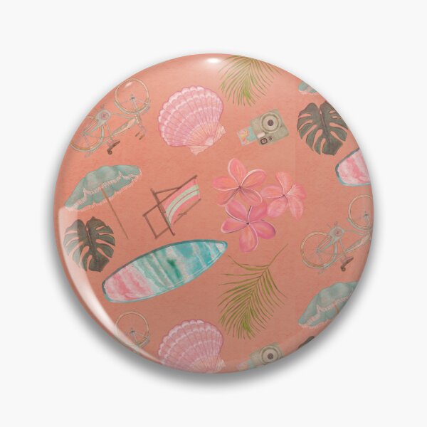 Item preview, Tropical Beach Getaway Theme on Textured Coral Background designed and sold by PD-Coastal.