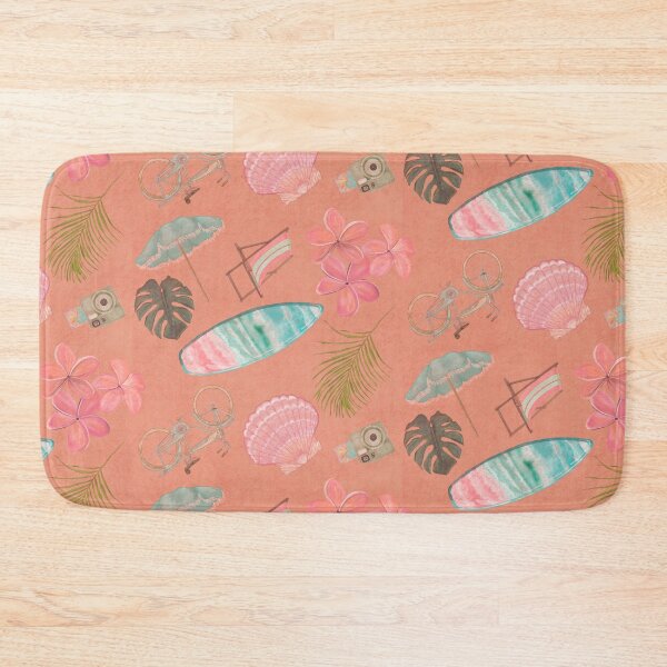 Item preview, Tropical Beach Getaway Theme on Textured Coral Background designed and sold by PD-Coastal.