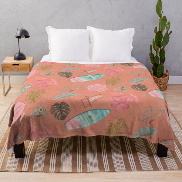 Item preview, Tropical Beach Getaway Theme on Textured Coral Background designed and sold by PD-Coastal.