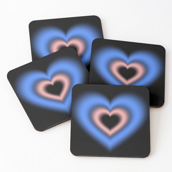Item preview, Blue and light coral blurry heart designed and sold by serenebookworm.