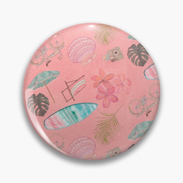 Item preview, ropical Beach Getaway Theme on Textured Pink Background designed and sold by PD-Coastal.