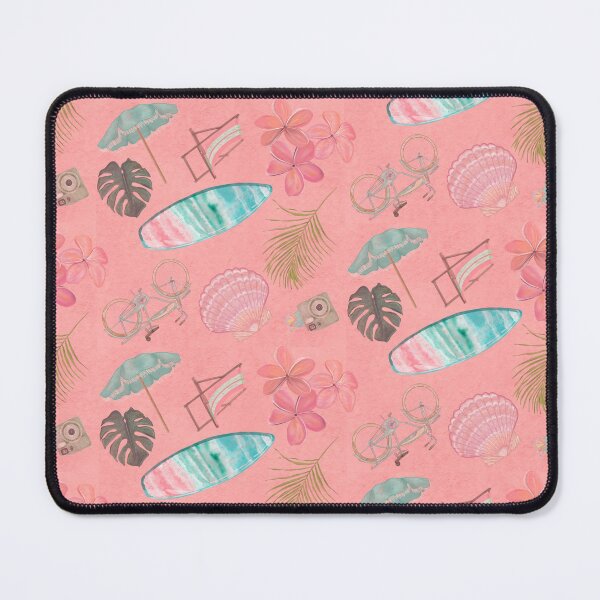 Item preview, ropical Beach Getaway Theme on Textured Pink Background designed and sold by PD-Coastal.