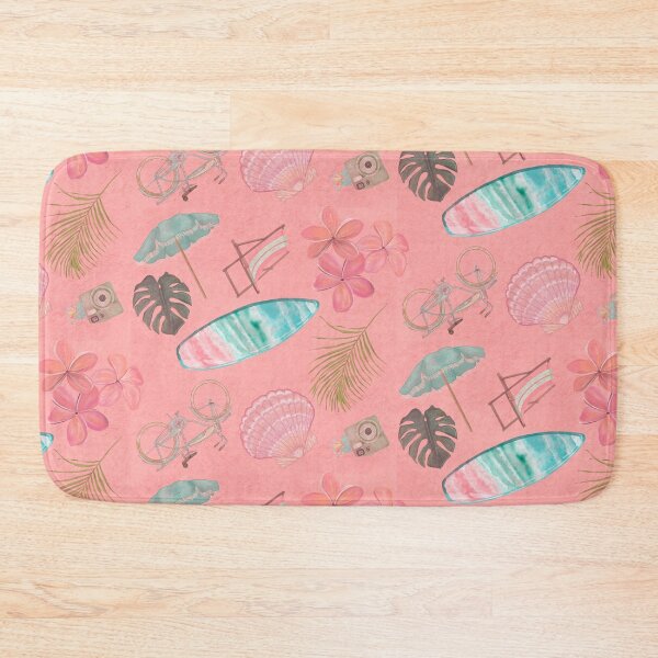 Item preview, ropical Beach Getaway Theme on Textured Pink Background designed and sold by PD-Coastal.