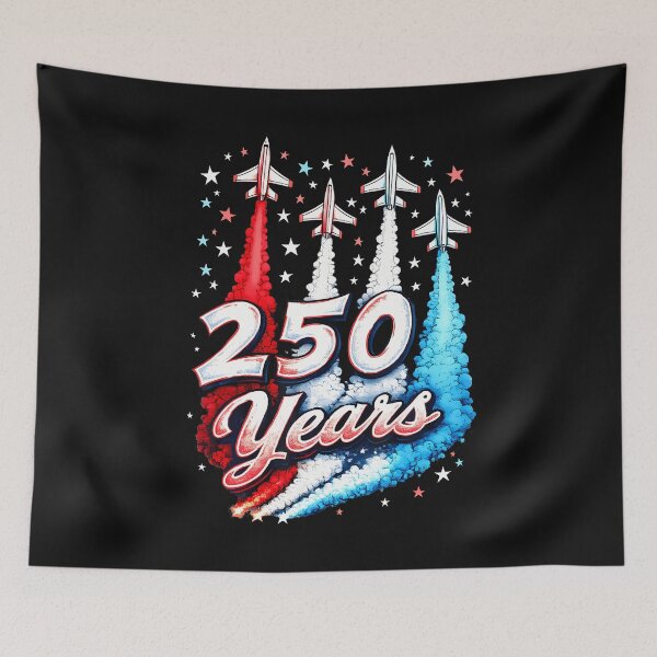 Item preview, Red White And Blue Fighter Jets 250 Years designed and sold by yartyartyart.