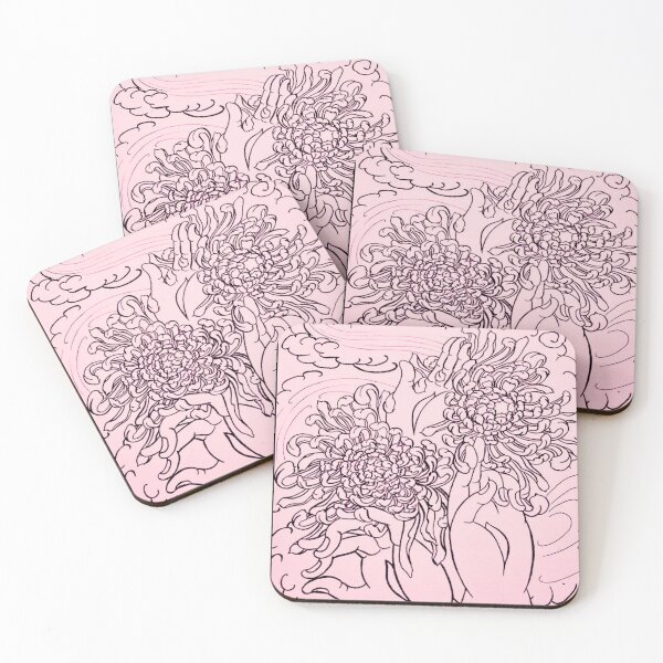 Item preview, Ethereal Hands & Kiku Chrysanthemums – Japanese Irezumi Art designed and sold by Mistique ✨.