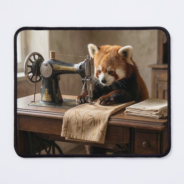 Item preview, Red Panda Sews the Straightest Seams in Town designed and sold by Tridentulus.