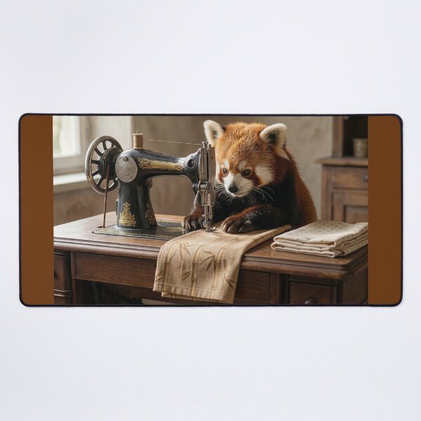 Item preview, Red Panda Sews the Straightest Seams in Town designed and sold by Tridentulus.