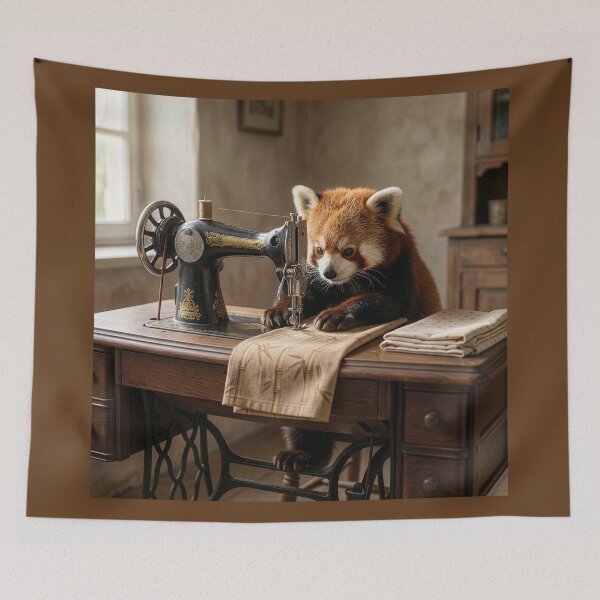Item preview, Red Panda Sews the Straightest Seams in Town designed and sold by Tridentulus.