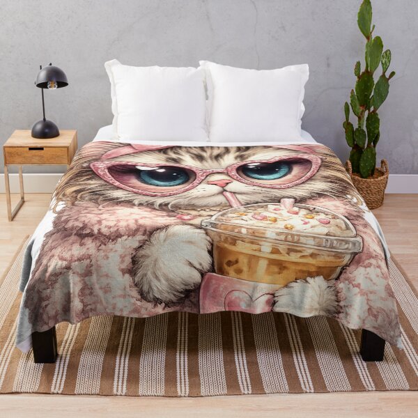Item preview, Cute kitten drinking coffee designed and sold by brexastore.