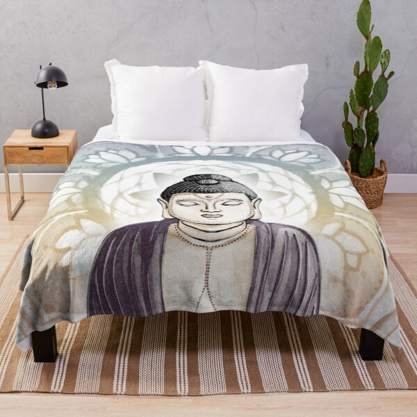 Item preview, Buddha Padma Watercolor - Fawn Coal Fig - Rainbow Sunset Halo designed and sold by Irene Estelle.