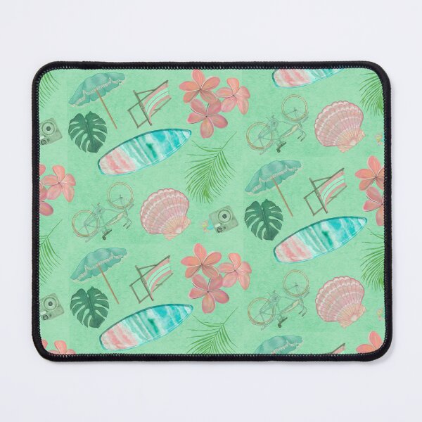 Item preview, Tropical Beach Getaway Theme on Textured Green Background designed and sold by PD-Coastal.