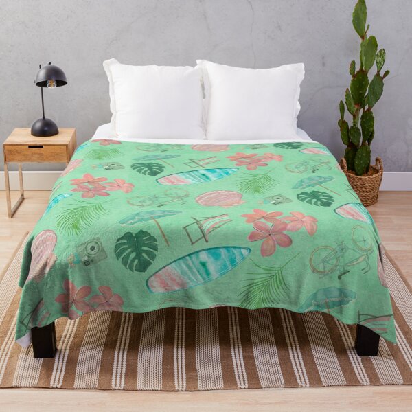 Item preview, Tropical Beach Getaway Theme on Textured Green Background designed and sold by PD-Coastal.