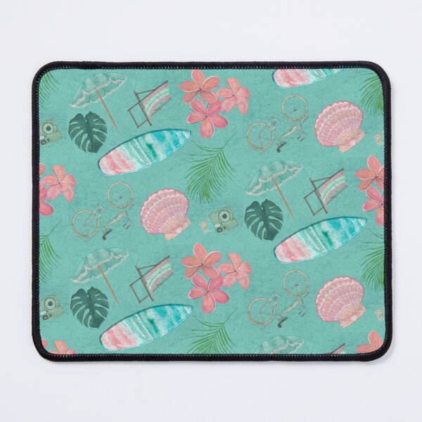 Item preview, Tropical Beach Getaway Theme on Textured Teal Background designed and sold by PD-Coastal.
